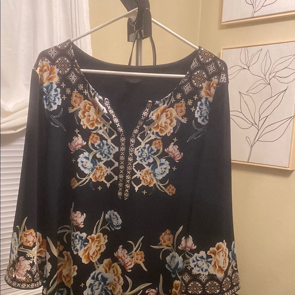 Floral Black Women's Top